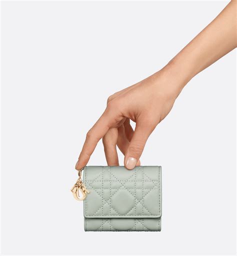 Lady Dior Lotus Wallet Pistachio Green Cannage Lambskin 